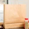 18" x 7" x 18¾" Jumbo Brown Shopping Bag with Handles - 200/Bundle - Image 3