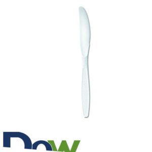 White Extra Heavy Weight PS Plastic Knife - 1000/Case