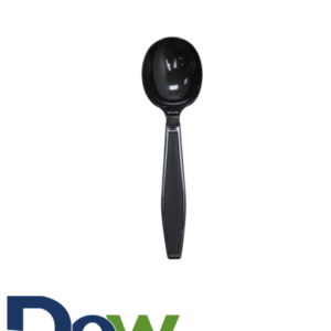 Black Extra Heavy Weight PS Plastic Soup Spoon - 1000/Case