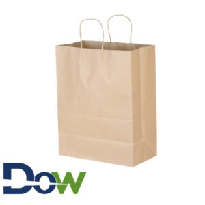 13" x 7" x 17" Large Brown Shopping Bag with Handles - 250/Bundle