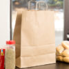 13" x 7" x 17" Large Brown Shopping Bag with Handles - 250/Bundle - Image 2