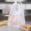1/6 Size 12" x 7" x 22" White "Thank You" Plastic T-Shirt Bag, 17 mic - 400/Case - Image 2