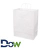 13″ x 7” x 17” Large White Shopping Bag with Handles - 250/Bundle