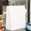 13″ x 7” x 17” Large White Shopping Bag with Handles - 250/Bundle - Image 2