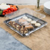 Clear Plastic Square Dome Lid for 12"x12" Square Platter - 50/Case - Image 2