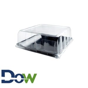 Clear Plastic Square Dome Lid for 12"x12" Square Platter - 50/Case