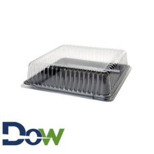 Clear Plastic Square Dome Lid for 14"x14" Square Platter - 40/Case