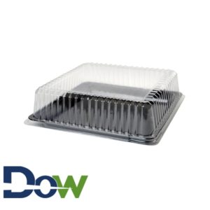 Clear Plastic Square Dome Lid for 16"x16" Square Platter - 40/Case