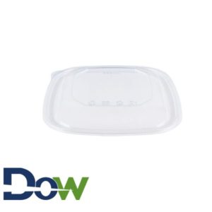 24-48oz Clear Square Lid for PET Plastic Bowl - 300/Case