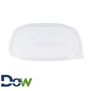 320oz Clear Square Lid for PET Plastic Bowl - 25/Case