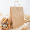 10" x 5½" x 13¼" Medium Brown Shopping Bag with Handles - 250/Bundle - Image 3