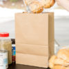 10" x 5½" x 13¼" Medium Brown Shopping Bag with Handles - 250/Bundle - Image 2