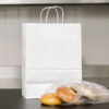 10" x 5½" x 13¼" Medium White Shopping Bag with Handles - 250/Bundle - Image 2