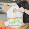 19" x 9 1/2" x 18" White Plastic Take Out Bag with Printed Thank You Design - 500/Box - Image 3