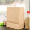 8" x 4½" x 10¼" Small Brown Shopping Bag with Handles - 250/Bundle - Image 3