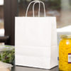 8″ x 4½” x 10¼” Small White Shopping Bag with Handles - 250/Bundle - Image 2