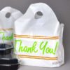 16 1/2" x 6" x 14" White Plastic Take Out Bag with Printed Thank You Design - 500/Box - Image 2
