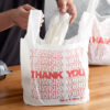 11.5" x 6.5" x 22" White "Thank You" T-Shirt Bag, 14 mic - 1000/Case - Image 2