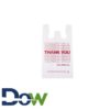 11.5" x 6.5" x 22" White "Thank You" T-Shirt Bag, 14 mic - 1000/Case