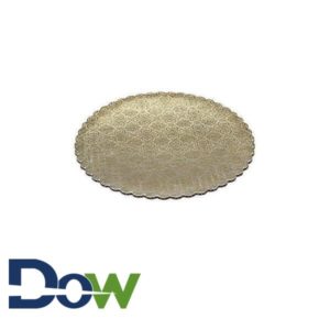 12" Scalloped C-Flute Cake Circle Gold Laminated Corrugated- HD - 100/Case