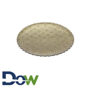 16" Scalloped C-Flute Cake Circle Gold Laminated Corrugated- HD - 100/Case
