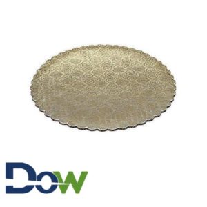 18" Scalloped C-Flute Cake Circle Gold Laminated Corrugated- HD - 100/Case