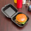 SN225-BK 6" x 6" Black Small 1-Comp Foam Container with Hinged Lid - 500/Case - Image 2