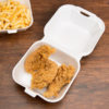 SN225-WHT 6" x 6" White Small Sandwich Foam Container with Hinged Lid - 500/Case - Image 2