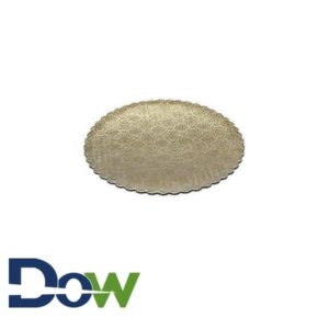 8" Scalloped C-Flute Cake Circle Gold Laminated Corrugated- HD - 100/Case
