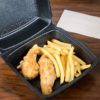 85HTB1R 8" x 8" Black Medium 1-Comp Foam Container with Hinged Lid - 200/Case - Image 2