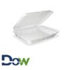 95HT1R 9" x 9" White Large 1-Comp Foam Container with Hinged Lid - 200/Case