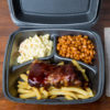 90HTB3R 9" x 9" Black Large 3-Comp Foam Container with Hinged Lid - 200/Case - Image 2