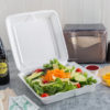 95HT1R 9" x 9" White Large 1-Comp Foam Container with Hinged Lid - 200/Case - Image 2