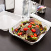 SN200-WHT 9" x 9" White Large 1-Comp Foam Container with Hinged Lid - 200/Case - Image 2