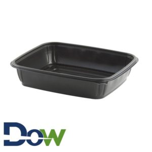 Anchor Packaging M1200 Mega-Meal 100oz Black Tray Container - 100/Case