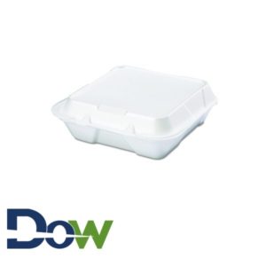 SN200-WHT 9" x 9" White Large 1-Comp Foam Container with Hinged Lid - 200/Case
