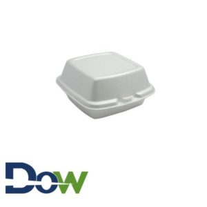 SN225-WHT 6" x 6" White Small Sandwich Foam Container with Hinged Lid - 500/Case