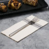 15 1/2" x 15 1/2" FashnPoint White/Black Dishtowel Print Dinner Napkin - 800/Case - Image 2