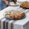 Clear PET High Dome Lid For 18" Round Black Catering Tray  - 50/Case - Image 2