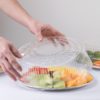 Clear Plastic Round Dome Lid For 12" Foil Tray - 25/Case - Image 2