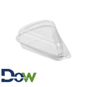 5½ x 4½ x 2½ Clear Wedge Single-Slice Pie Container With Low Dome Lid - 300/Case