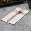 15 1/2" x 15 1/2" FashnPoint White/Red Dishtowel Print Dinner Napkin - 800/Case - Image 2