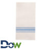 15 1/2" x 15 1/2" FashnPoint White/Blue Dishtowel Print Dinner Napkin - 800/Case