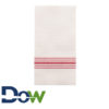 15 1/2" x 15 1/2" FashnPoint White/Red Dishtowel Print Dinner Napkin - 800/Case