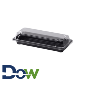 3 1/2" x 8 1/2"Traditional Sushi Container with Lid - 400/Case