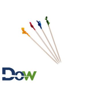 4" Frilled Club Food Pick with Assorted Colors