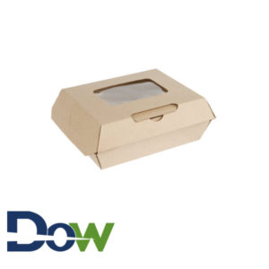 5" x 4" x 2" Corrugated Clamshell Take-Out Box with Window - 300/Case