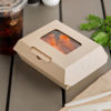 5" x 4" x 2" Corrugated Clamshell Take-Out Box with Window - 300/Case - Image 2