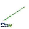 7¾" Green/White Jumbo Paper Straw, Unwrapped - 4800/Case