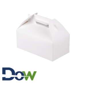 8 7⁄8" x 5" x 3 ½" White Barn Take Out Dinner with Handle - 250/Case